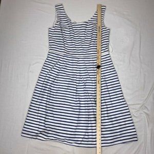 Tiana B. Sleeveless A-line Dress Womens 12 Navy Blue White Striped Lined